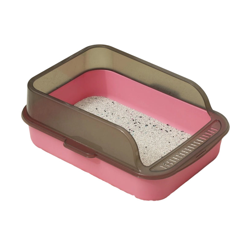 Semi-Enclosed Plastic Litter Box with Splash Guard