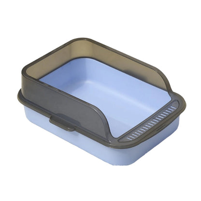 Semi-Enclosed Plastic Litter Box with Splash Guard