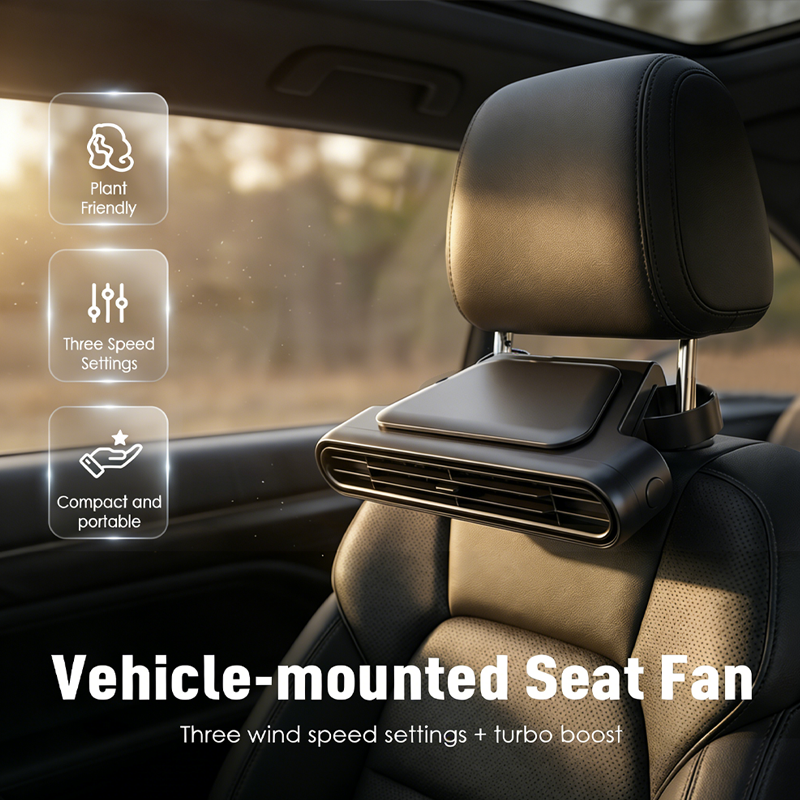 🌞Summer Hot Price Only Today❄️Car Seat Fan – Dual Turbine & USB Powered – Portable Air Cooler for Summer