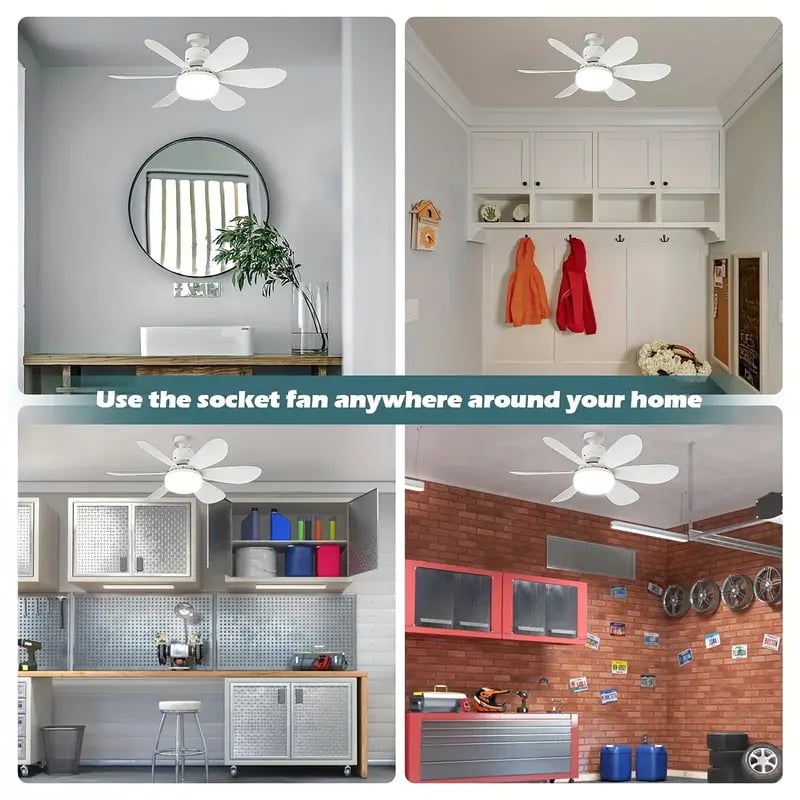 🔥50%OFF🎁2-IN-1 PORTABLE CEILING FAN & LIGHT with Remote Control
