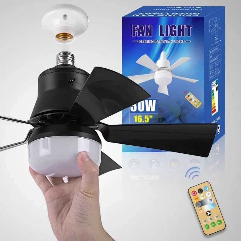 🔥50%OFF🎁2-IN-1 PORTABLE CEILING FAN & LIGHT with Remote Control