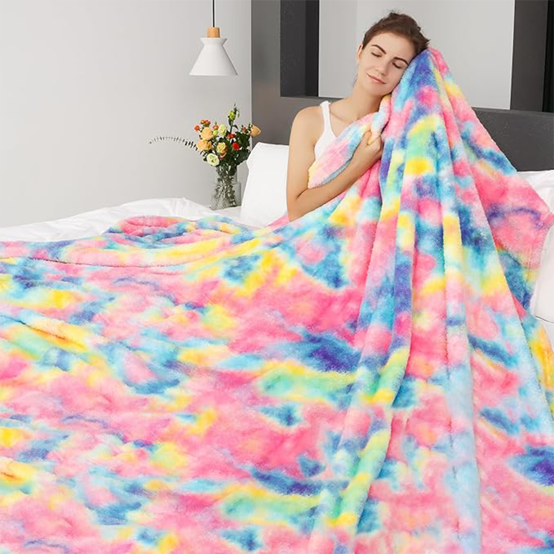Ultra-Soft Tie-Dye Plush Throw Blanket