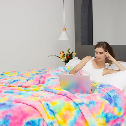 Ultra-Soft Tie-Dye Plush Throw Blanket