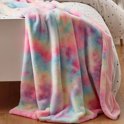 Ultra-Soft Tie-Dye Plush Throw Blanket