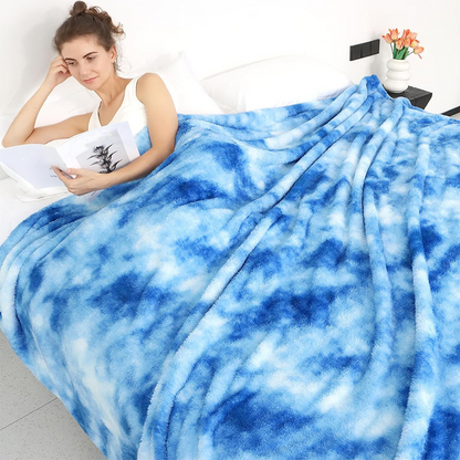 Ultra-Soft Tie-Dye Plush Throw Blanket