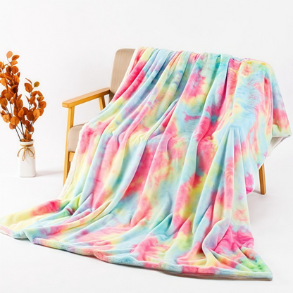 Ultra-Soft Tie-Dye Plush Throw Blanket