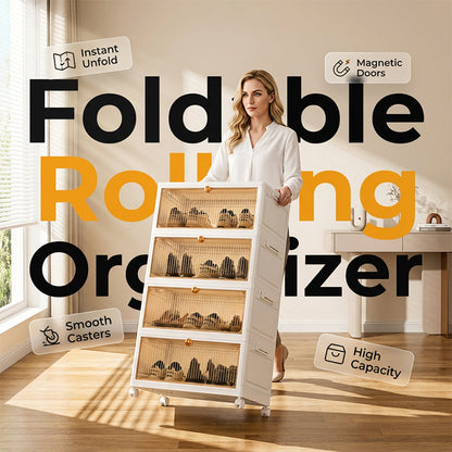 Clear-View Installation-Free Folding Storage Bins